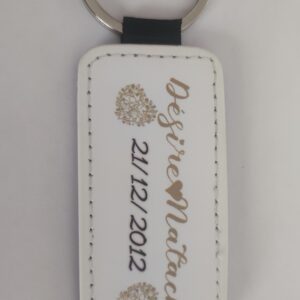 Porte clé en cuir rectangle
