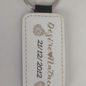 Porte clé en cuir rectangle