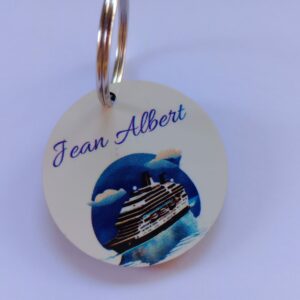 Porte clés rond en bois 3,5cm